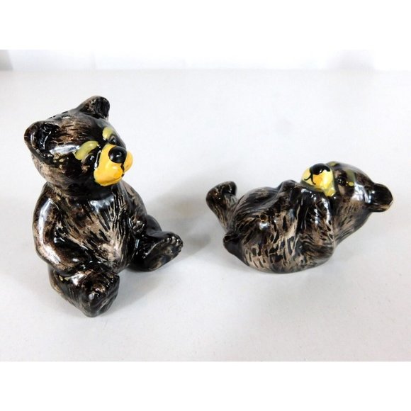 Black Bear Salt & Pepper Shaker Set Collectible Shakers Ceramic Pre-owned - Picture 2 of 11